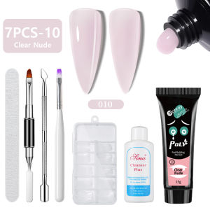 MS.W Poly Gel Nail Extension Set 7pcs/set Quick Extension Manicure Kit with Nail Tips