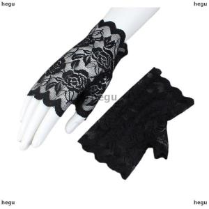 [COD] hegu ถุงมือลูกไม้สุดเซ็กซี่สำหรับผู้หญิงถุงมือครึ่งนิ้วสำหรับเจ้าสาว
