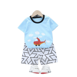 baju anak HARGA GROSIR !!! Set baju cowo warna biru Setelan Bayi Laki Impor TERMURAH bahan kartun kualitas Premium