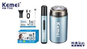 Kemei Electric Shaver Portable Household Small Steel Razor 3in1 Nose Hair Trimmer Shaver Set KM-T390