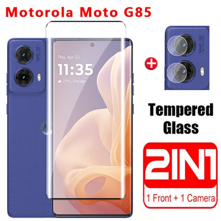 2in1 Tempered Glass For Motorola Moto G85 5G 2024 Curved Edge