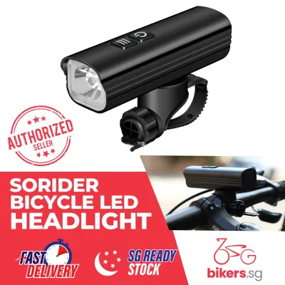 SoRider Premium Quality Bicycle LED Headlight 1200 Lumens Brightness All in One Bike Computer mount integrated Light USB Charging