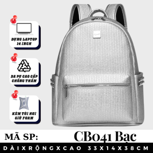 Balo Da Thời Trang Balô da Lv Da Pu Cao Cấp Balo mc Cặp Đi Học Đi Chơi Balo Đựng Laptop 14 Inch CATTIE CB020