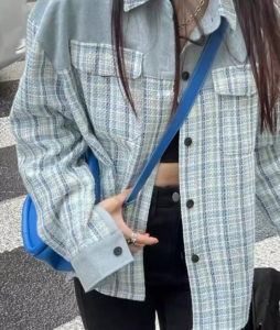 COCOEPPS 2023 Coat Women Little Xiangfeng Sweet Cool Girl Korean Fashion Denim Loose Stitching Jacket