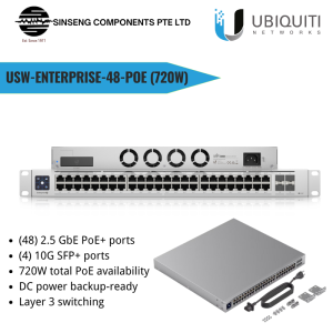 Ubiquiti UniFi 720W USW Enterprise 48 PoE 48 Port 2.5GbE PoE+ and 10G SFP+ Managed Switch - 1 Year Local Warranty