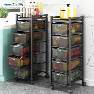 JL Kitchen Storage Rack Shelf Trolley Stainless Steel Cart Storage Racks Office Shelves Book Shelving Kitchen Organizers Space Savers