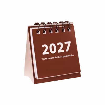 JURHOMIE Mini 2027 Desk Calendar Standing Base Double Coil Flip Calendar Standing Calendar Daily Planning