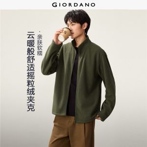 Giordano Beau Monde Men Polar fleece stand collar jacket Free Shipping 13076656