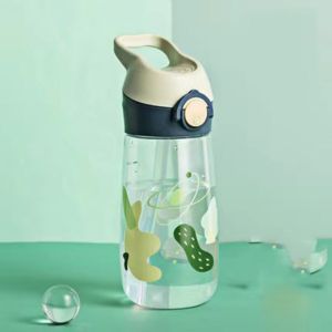 TANFU Có ống hút Chai nước 500ML Chống rò rỉ Công suất cao Cốc có ống hút an toàn Di động Trong suốt Cốc uống nước Nước ép trái cây