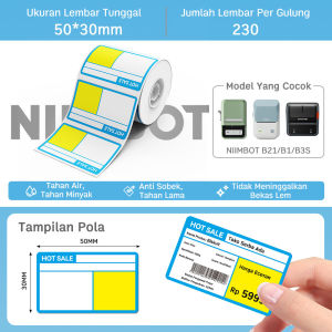 Kertas Label Harga untuk Mesin Label NIIMBOT B1/B21/B3S Kertas Label Termal Barcode Berkualitas Tinggi Kertas Label Ramah Lingkungan untuk Produk