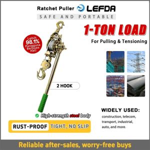 3 Ton Ratchet Cable Puller Heavy Duty Double Hook Manual Wire Rope Tightener Hand Power Puller for Car Recovery