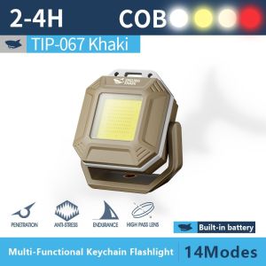 SENTER SMILING SHARK TIP-067 COB MINI WORK LIGHT WHITE/YELLOW/RED MULTIFUNGSI MAGNET RECHARGEABLE