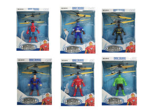 Mainan Anak Helikopter Karakter Flying Terbang superhero sensor tangan induksi charge usb