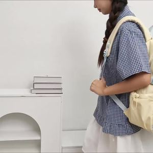 AE New student backpack for high school students stylish backpack for girls with good looks designed to reduce load and protect the spine fashionable backpack for junior high school students