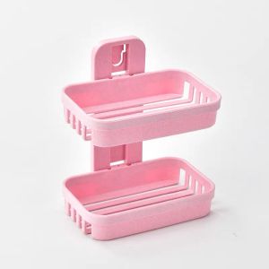 ZH406 Double Layer Wall Hanging Hollow Soap Holder Bathroom Drain Soap Box