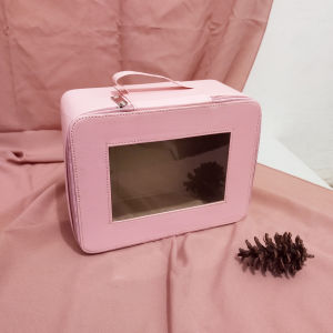 Pouch make up cewek travel organizer box kosmetik wanita beauty case jumbo polos kulit sintetis