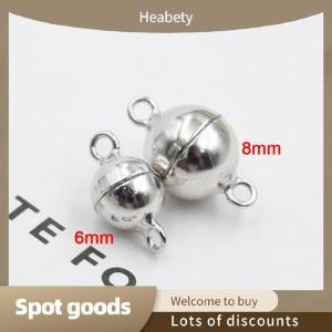 Heabety Fashion 10pcs Magnetic Lobster Clasps Buckle Hook Round Ball DIY Jewelry Making Findings