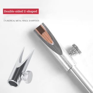 Available/shipping in 24 hours: 1pcs Wooden Eyebrow Pencil & Metal Pencil Sharpener - Double-sided U-shaped Permanent Makeup Eyebrow Tattoo Supplies