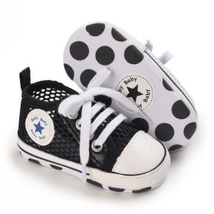 New Canvas Baby Net Cloth Sports Sneakers Shoes Newborn Baby Boys Girls First Walkers Shoes Infant Toddler Soft Sole Anti-slip Baby Shoes（0-18 M）