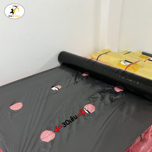 พลาสติกคลุมดิน 1.2ม.x400หลา(360ม) เจาะรูคู่ 2แถว ผ้ายางคลุมดิน ผ้ายางคลุมวัชพืช ผ้ายางคลุมแปลงผัก