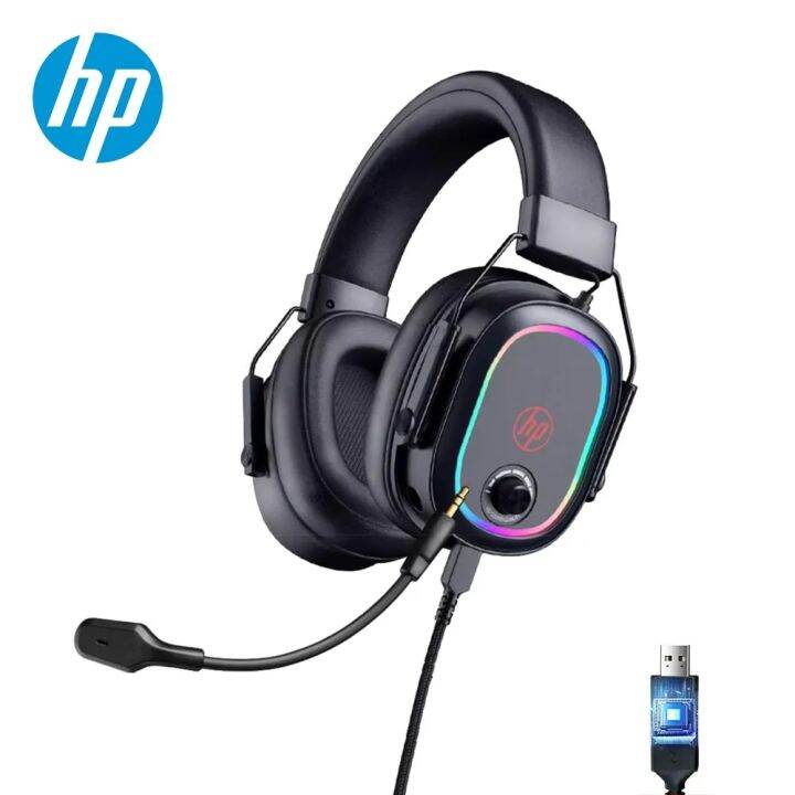 DCVF HP H1G Dynamic RGB Gaming Headset with Mic 7.1 Surround Sound Over ...