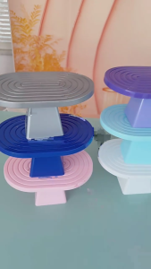 Elegant Plastic Dessert Stand Space Saving Design Cake Holder For Small Area Display Rack For Pastries