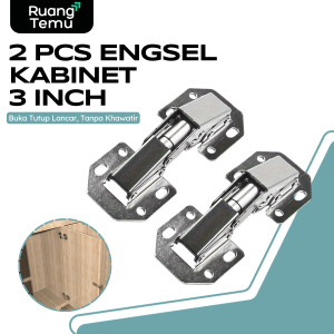 Engsel Pintu Kabinet 90 Derajat Overlay Hinge Door 3 Inch - HX3 - Silver
