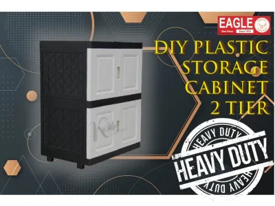 Eagle D.I.Y. 2 Tiers Storage Cabinet Almari Plastik DIY - HEAVY DUTY