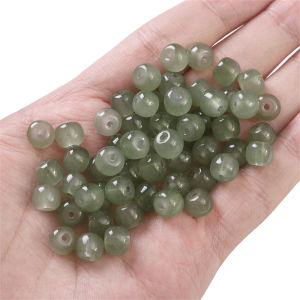 8x7mm 30pcs/lot Glass Barrel Beads Glass Imitation Jade Apple Loose Beads for DIY Jewelry Making Bracelet Accessories