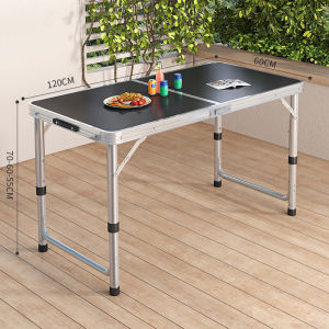 Elegan Home Meja Lipat Koper 4 Kursi Meja Lipat Meja Koper Aluminium meja Portable Kaki