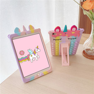 สำหรับ Samsung Galaxy Tab A 8.0 2019 SM-T290 T295 Tab A7 Lite 8.7 SM-T220 T225Tab A7 10.4 2020 SM-T500 505 Tab S6 Lite 10.4 SM-P610 P615tab A 10.1 2019 SM-T510 T515แท็บเล็ตสำหรับเด็กน่ารักยูนิคอร์นกรณี + สายคล้องไหล่