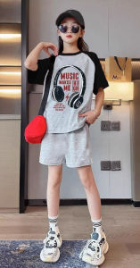 Bộ cộc tay bé gái đồ bộ cho bé gái mùa hè set quần áo mùa hè cho bé gái mẫu Tim size 18-50kg chất liệu cotton thoáng mát