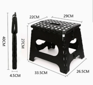 Foldable Step Stool Anti Slip Plastic Stool Portable Handle Space Saving Multi Scene Household Stool