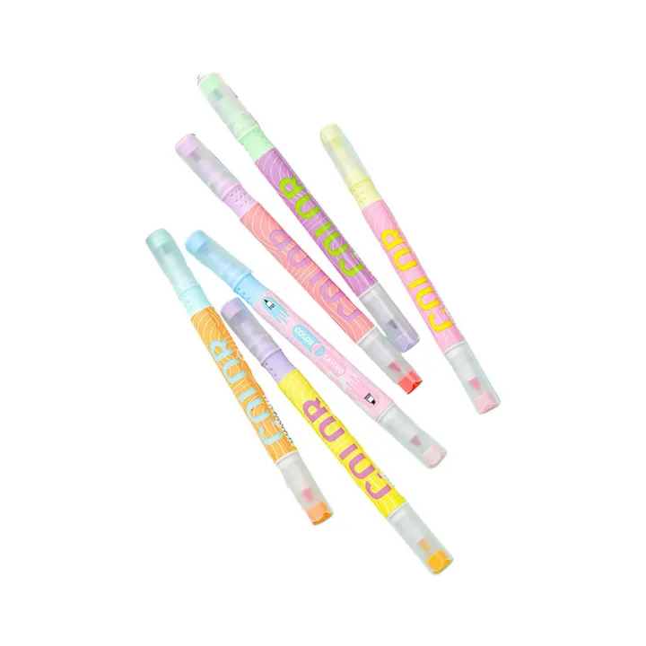 ONE-A114%20Highlighter%20Pastel%202%20Sisi%20Isi%206pcs%2012%20Warna%20/%20Spidol%20Penanda%20Teks%20Set%20Alat%20Tulis%20Sekolah%20-%20Image%203