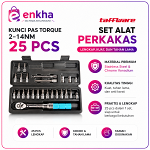 MXITA Kunci Torsi Presisi 2-14Nm 25 PCS Two-Way Torque Wrench dengan Aksesori Lengkap Presisi untuk Perawatan Kendaraan