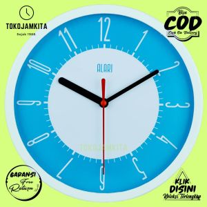 Jam Dinding Analog Hiasan Dinding Minimalis Modern Alari AL1187 Besar BestSeller Green