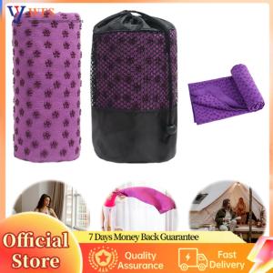 【Flagship】Portable Yoga Mat Towel Non-Slip Soft Hot Yoga Towel Grip Dots Sweat Absorbent Pilates Mat for Outdoor Travel Sports