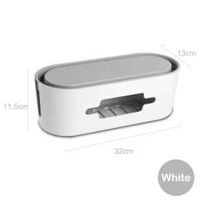 Homy Wire Organizer Power Socket Storage Box Large Capacity Desktop Computer Cable Management Extension Cord Box Row Plug Wire Storage Box with Lid as Phone Holder