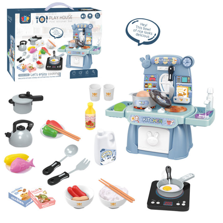 Interactive Playhouse Mini Kitchen Set Cooking Table Pretend