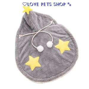 Áo khoác cho Chó Mèo mềm mịn có hình ngôi sao vàng (mẫu mới) - Love Pets Shop