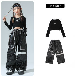 Trang phục nhảy jazz cho trẻ em mùa thu áo crop top ôm sát cho bé gái thời trang trẻ em trang phục biểu diễn nhảy hip hop đường phố cho nhóm bé gái 3.10