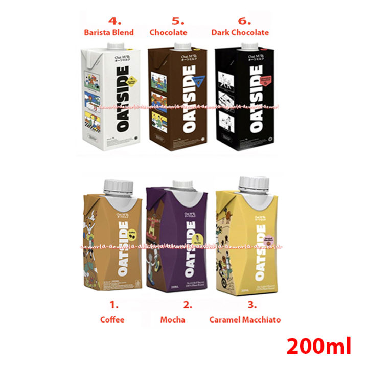Oatside 200ml Oat Milk UHT Susu Siap Minum Oat Side Rasa Original Coklat Caramel Machiato Macha Hazelnut Coffee Barista Blend
