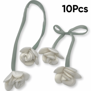 CRUSHES 10Pcs DIY Craft Double Head Rose Flowers Handmade Crochet Decoration Artificial Rose Bow Flowers Colorful 3D Flower Patches Clothing Decoration