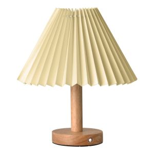 Lampu Tidur Aesthetic /Lampu Meja Vintage Classic Motif Kayu/Lampu Meja Minimalis Lampu Tidur Meja Korean retro pleated Vintage Lampu Decorative table lamp