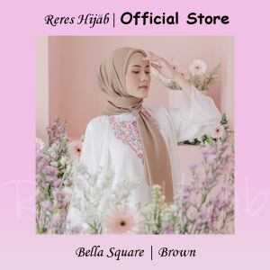 BELLA SQUARE HIJAB SEGIEMPAT - Kerudung Segi Empat Bella Square ( Full Warna BISA COD ) - Brown