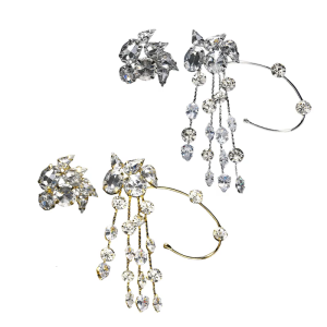 Fashionable Alloy Ear Cuff With Rhinestones Tassels Stylish Ear Pendant Charm Ideal For Weddings And Evening Event