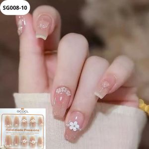 24 PCS Kuku Palsu Dan Lem /Fake Nail Art 3d /Stiker Kuku Tahan Air Gratis Box Termurah