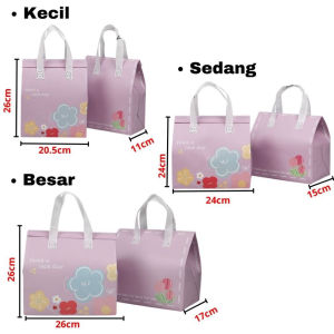 Tas Thermal Cooler Bag Karakter Kartun Foil Lunch Cooler Bag Tas Bekal Makanan Alumunium Anti Air Tahan Panas Dan Dingin Ukuran Kecil Sedang Besar PST