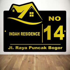 CUSTOM NO RUMAH ACRYLIC UKURAN BESAR BISA REQUEST GAMBAR UK 28 X 20 CM