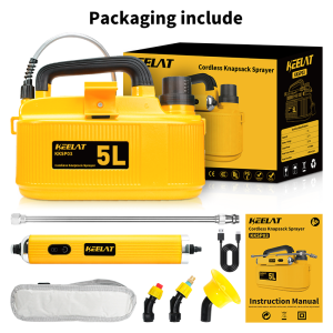 KEELAT 5L Electric Garden Sprayer Cordless High Pressure Portable Rechargeable Water Sprayer with Multi Nozzle for Plant Watering Cleaning Gardening